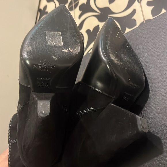 Saint Laurent wedge boots suede and leather - Picture 5 of 5